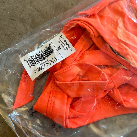 Tan Lines by Sivan Ayla - neon orange bikini- SZE M - tie sides ( approx SZ 4-6) - Picture 2 of 6